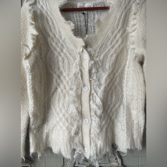 Shushu/Tong Women’s Off-White Distressed Patchwork Cardigan - Picture 8 of 16